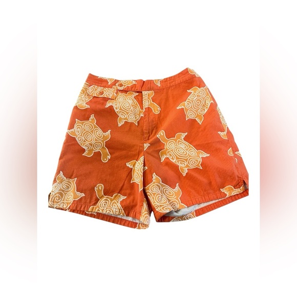 Lilly Pulitzer Vintage Shorts in Orange Sea Turtle Print Size Small - Picture 1 of 8
